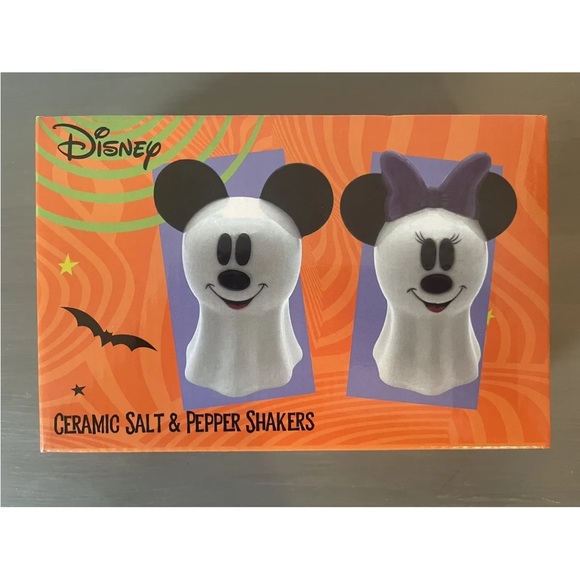 Disney Mickey Mouse & Minnie Mouse Ghost Salt And Pepper Shakers Halloween Fall - Picture 3 of 3